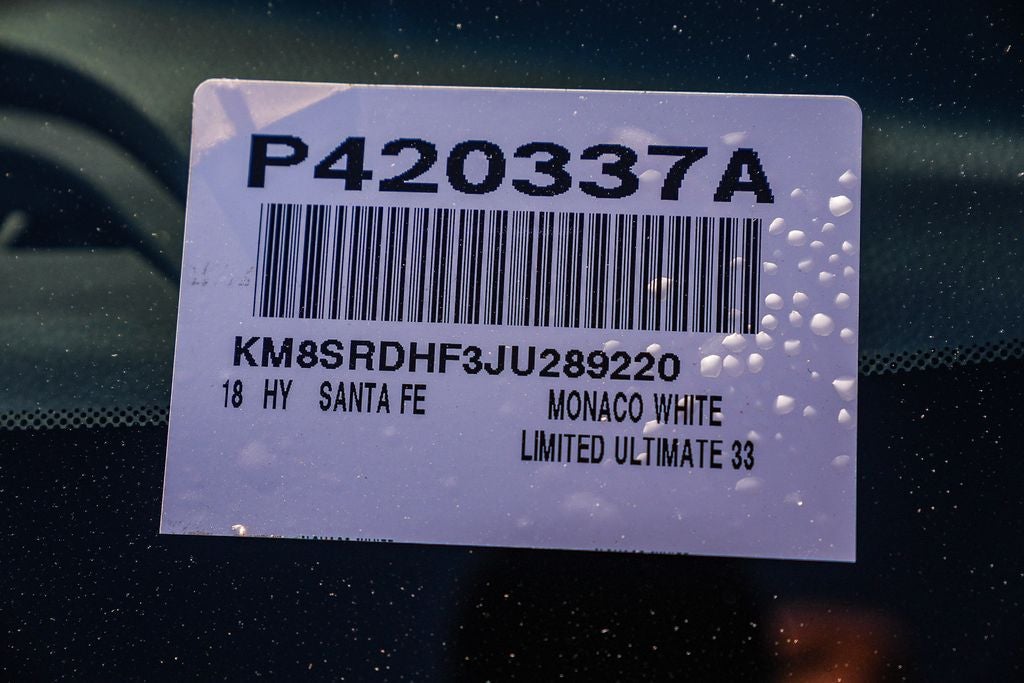 2018 Hyundai Santa Fe Limited Ultimate