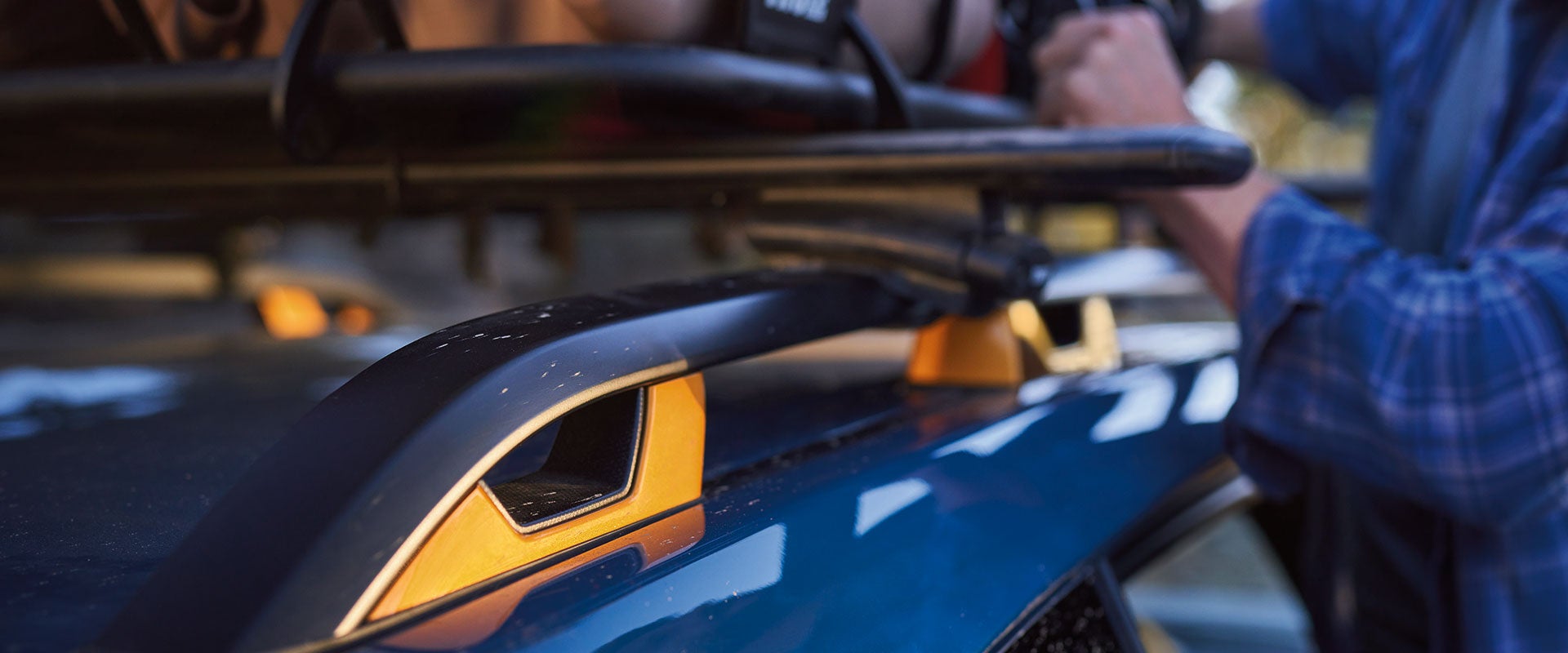 Anodized copper finish accents on roof rack